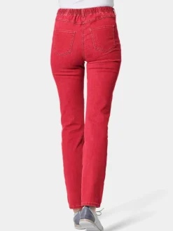 Goldner Jeans*Damen High-Stretch-Jeanshose - Damen Jeans Slim Fit LOUISA mit Stretch-Anteil rot uni