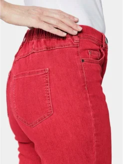 Goldner Jeans*Damen High-Stretch-Jeanshose - Damen Jeans Slim Fit LOUISA mit Stretch-Anteil rot uni