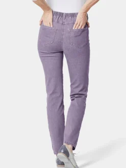 Goldner Jeans*Damen High-Stretch-Jeanshose - Damen Jeans Slim Fit LOUISA mit Stretch-Anteil lila uni