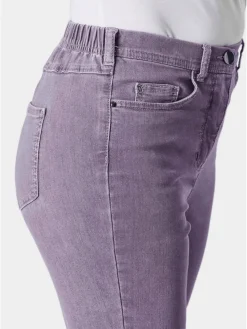 Goldner Jeans*Damen High-Stretch-Jeanshose - Damen Jeans Slim Fit LOUISA mit Stretch-Anteil lila uni