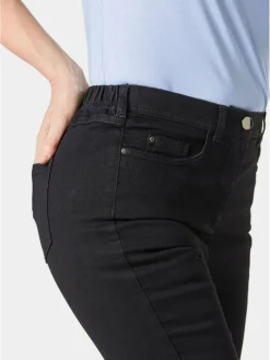 Goldner Jeans*Damen High-Stretch-Jeanshose - Damen Jeans Slim Fit LOUISA mit Stretch-Anteil schwarz uni