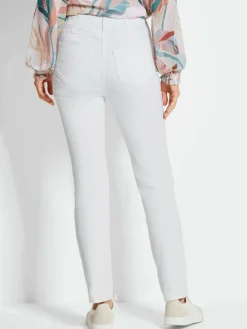 Goldner Jeans*Damen High-Stretch-Jeanshose - Damen Jeans Slim Fit LOUISA mit Stretch-Anteil weiß uni