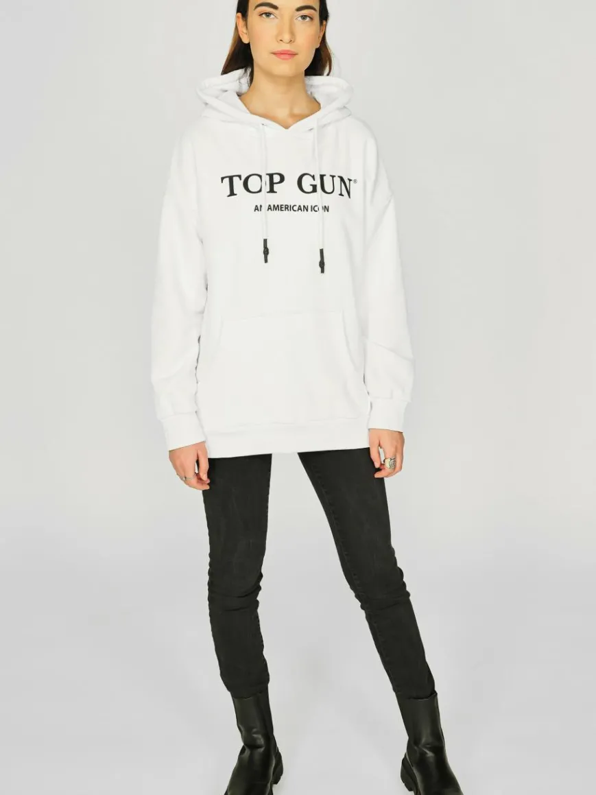 Topgun Sweatshirts & Sweatjacken*Damen Hoodie weiß uni