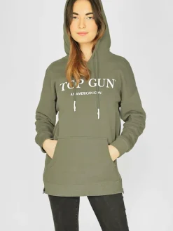 Topgun Sweatshirts & Sweatjacken*Damen Hoodie oliv uni