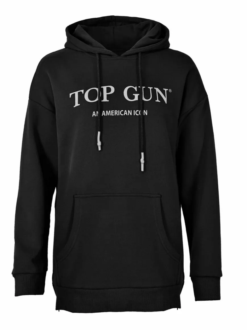 Topgun Sweatshirts & Sweatjacken*Damen Hoodie schwarz uni