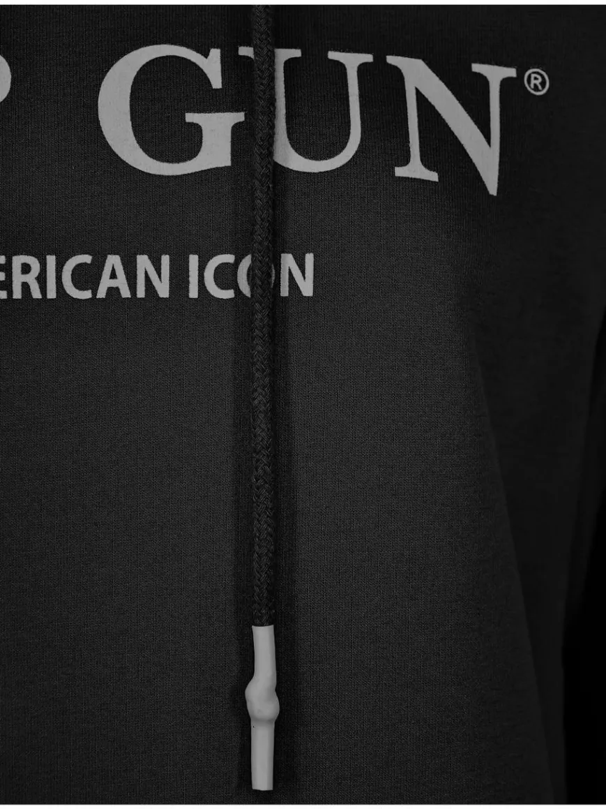 Topgun Sweatshirts & Sweatjacken*Damen Hoodie schwarz uni