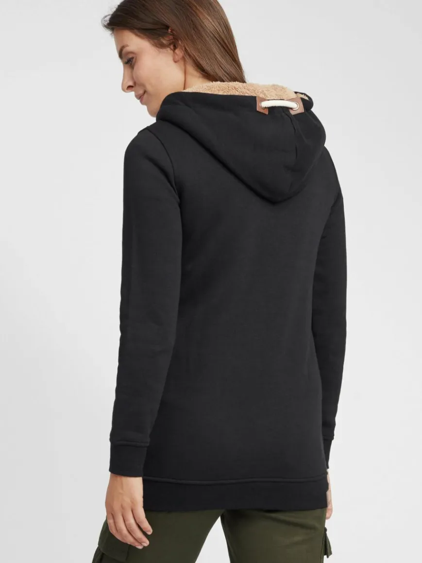 OXMO Sweatshirts & Sweatjacken*Damen Hoodie schwarz uni