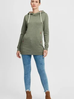 OXMO Sweatshirts & Sweatjacken*Damen Hoodie grün uni