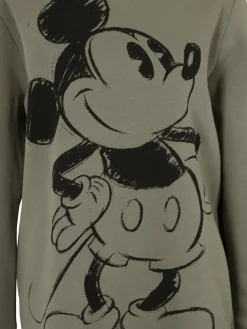 Course Sweatshirts & Sweatjacken*Damen Hoodie - Mickey Mouse Retro khaki bedruckt