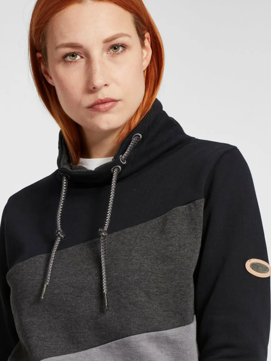 OXMO Sweatshirts & Sweatjacken*Damen Hoodie - OXAgda schwarz uni