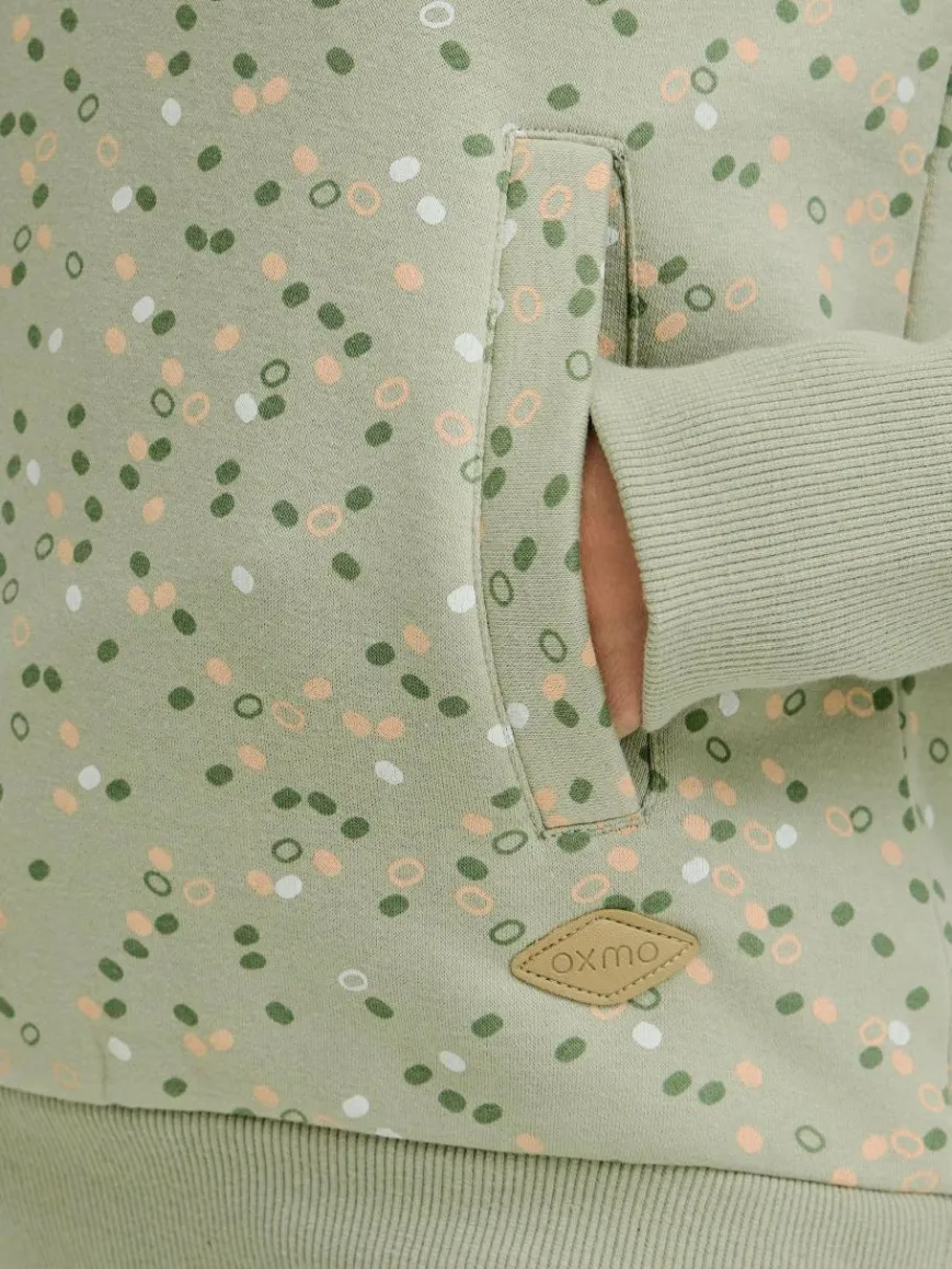 OXMO Sweatshirts & Sweatjacken*Damen Hoodie - OXBeate grün gepunktet