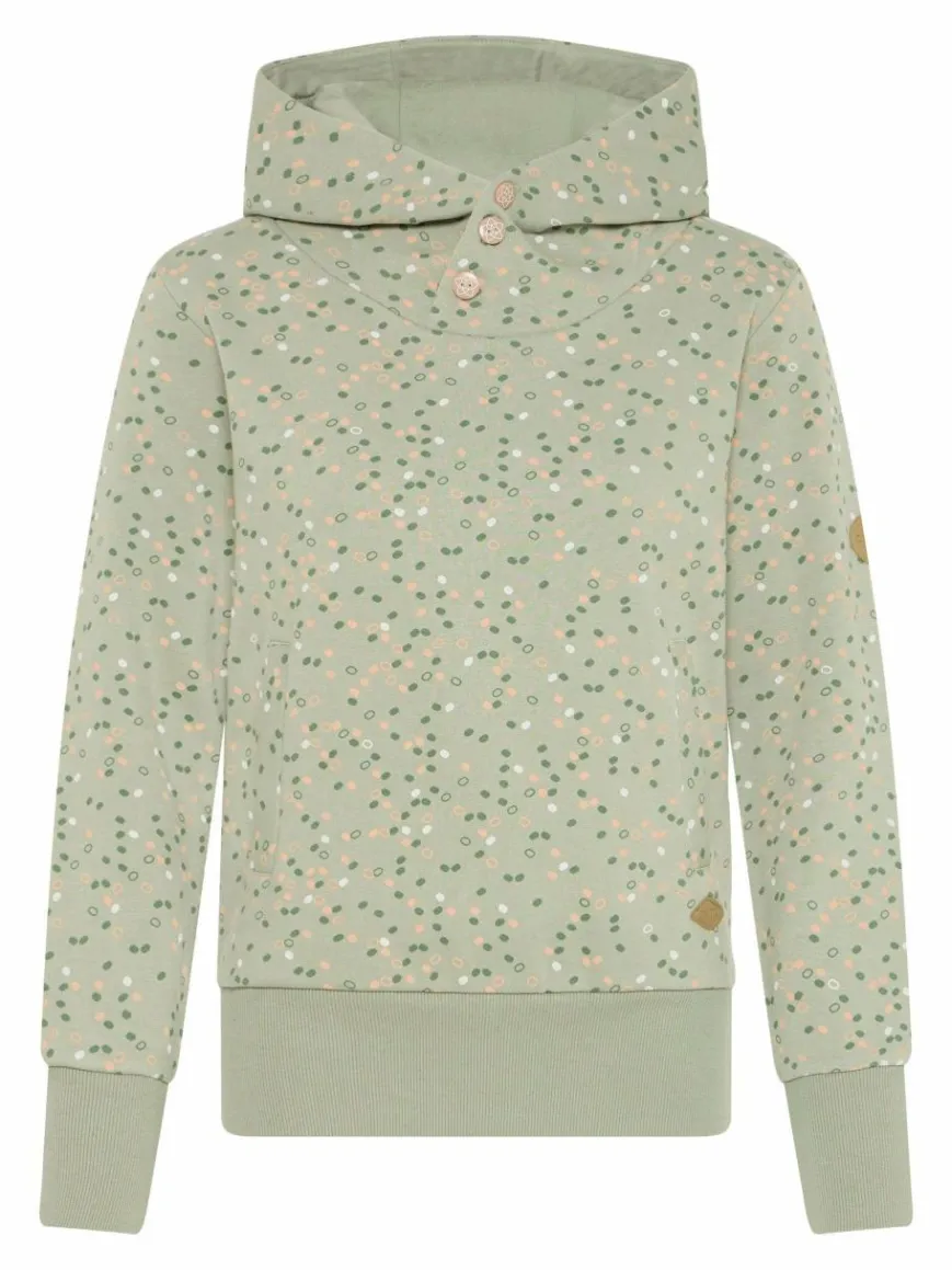 OXMO Sweatshirts & Sweatjacken*Damen Hoodie - OXBeate grün gepunktet