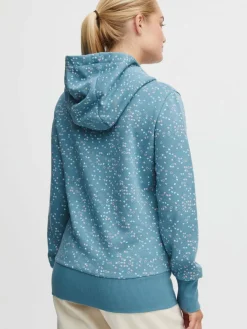 OXMO Sweatshirts & Sweatjacken*Damen Hoodie - OXBeate blau gepunktet