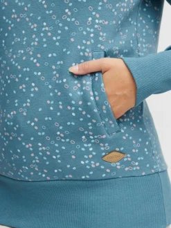 OXMO Sweatshirts & Sweatjacken*Damen Hoodie - OXBeate blau gepunktet