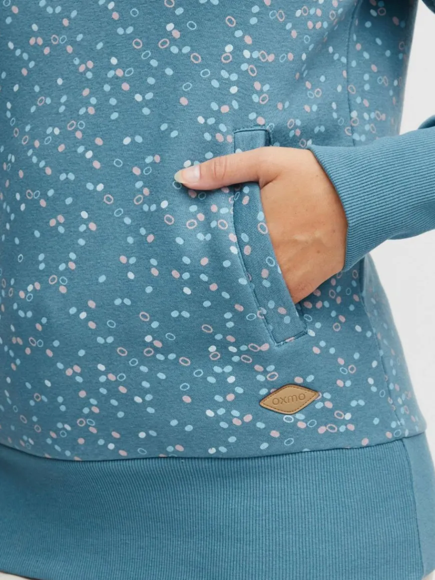 OXMO Sweatshirts & Sweatjacken*Damen Hoodie - OXBeate blau gepunktet