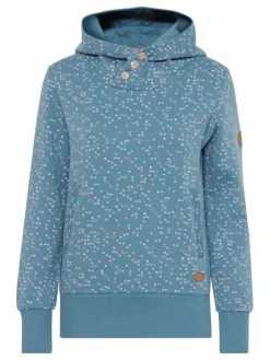 OXMO Sweatshirts & Sweatjacken*Damen Hoodie - OXBeate blau gepunktet
