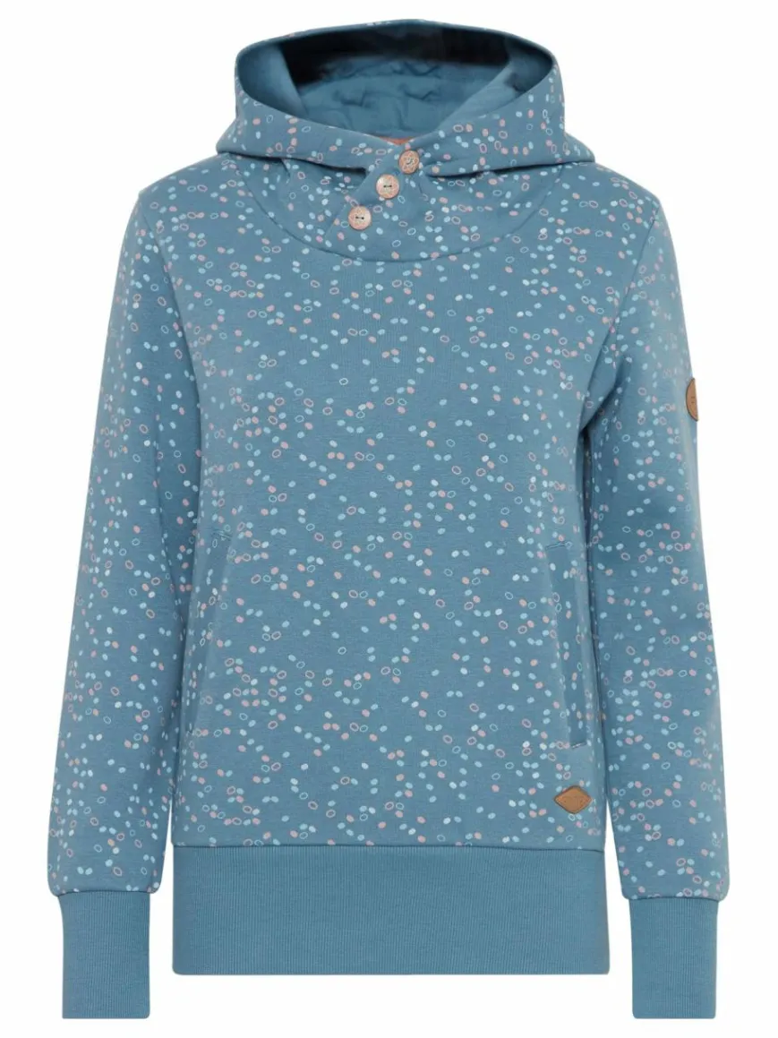 OXMO Sweatshirts & Sweatjacken*Damen Hoodie - OXBeate blau gepunktet