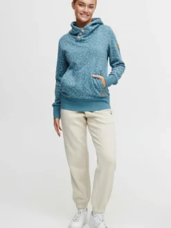 OXMO Sweatshirts & Sweatjacken*Damen Hoodie - OXBeate blau gepunktet