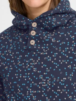 OXMO Sweatshirts & Sweatjacken*Damen Hoodie - OXBeate blau gepunktet