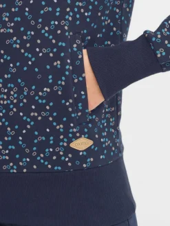 OXMO Sweatshirts & Sweatjacken*Damen Hoodie - OXBeate blau gepunktet