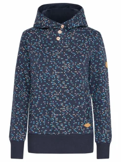 OXMO Sweatshirts & Sweatjacken*Damen Hoodie - OXBeate blau gepunktet