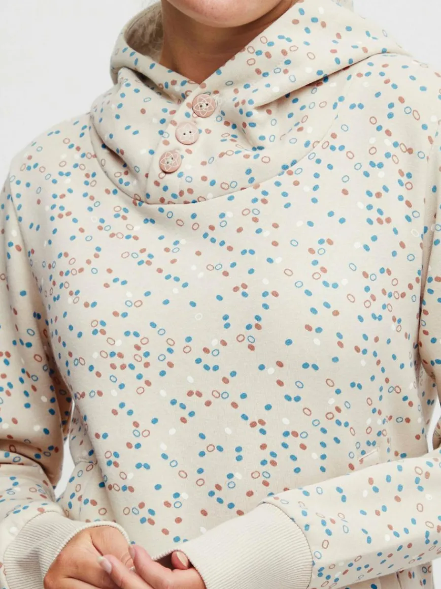 OXMO Sweatshirts & Sweatjacken*Damen Hoodie - OXBeate beige gepunktet