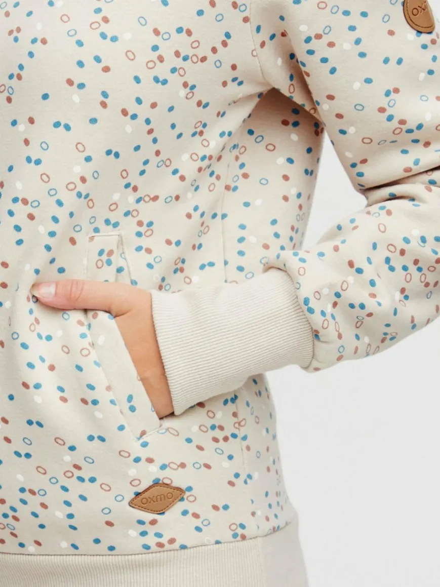 OXMO Sweatshirts & Sweatjacken*Damen Hoodie - OXBeate beige gepunktet