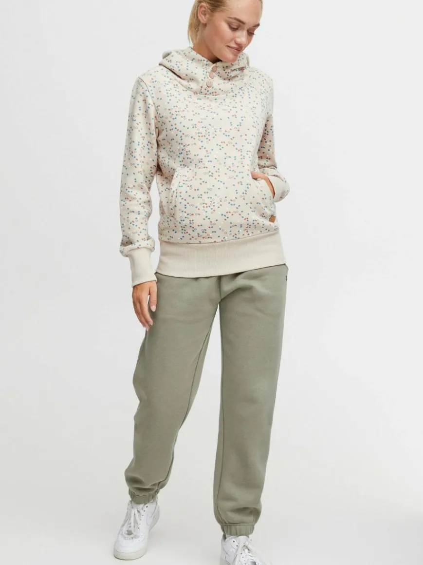 OXMO Sweatshirts & Sweatjacken*Damen Hoodie - OXBeate beige gepunktet