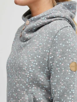OXMO Sweatshirts & Sweatjacken*Damen Hoodie - OXBeate grau gepunktet