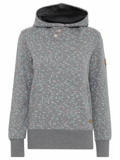 OXMO Sweatshirts & Sweatjacken*Damen Hoodie - OXBeate grau gepunktet