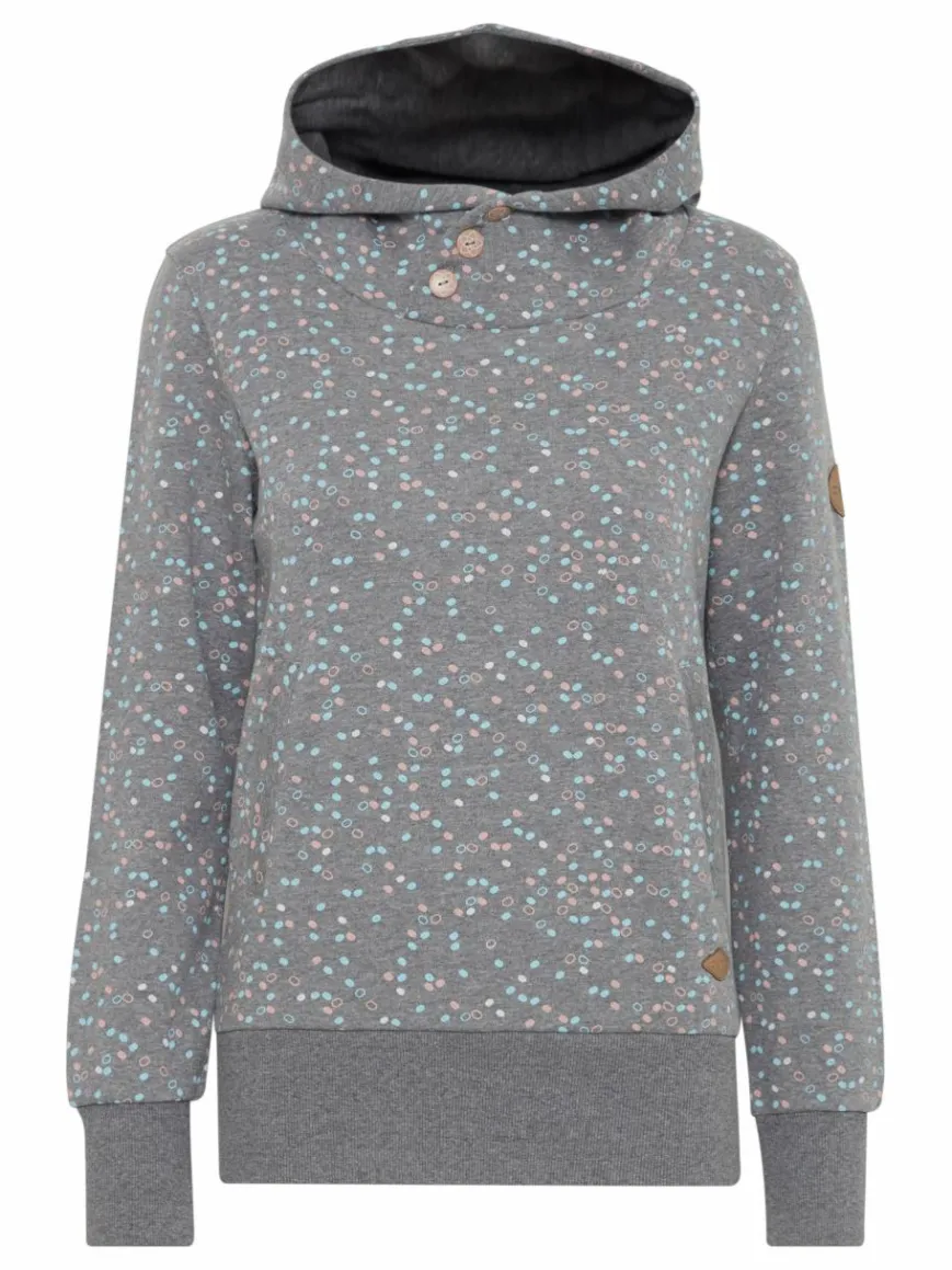 OXMO Sweatshirts & Sweatjacken*Damen Hoodie - OXBeate grau gepunktet