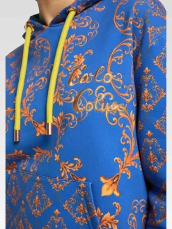 Carlo Colucci Sweatshirts & Sweatjacken*Damen Hoodie ohne Reißverschluss - Citarda blau gemustert