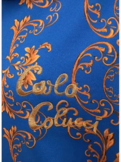 Carlo Colucci Sweatshirts & Sweatjacken*Damen Hoodie ohne Reißverschluss - Citarda blau gemustert