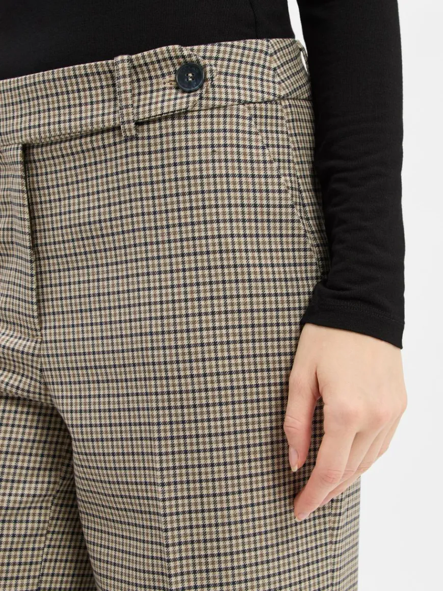 More & More Hosen*Damen Hose beige kariert