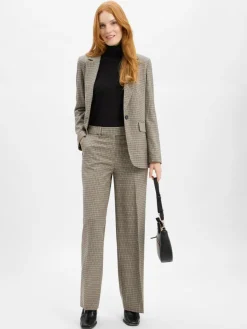 More & More Hosen*Damen Hose beige kariert