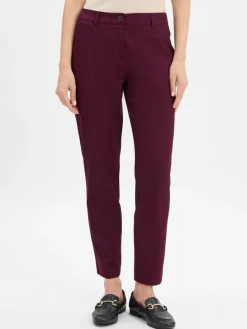 Marie Lund Hosen*Damen Hose aubergine uni