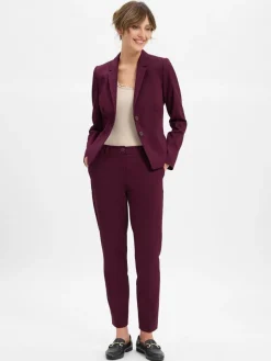 Marie Lund Hosen*Damen Hose aubergine uni