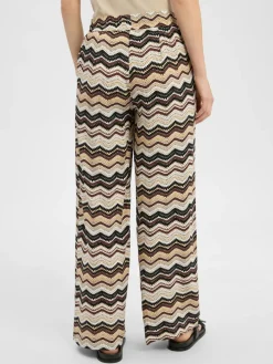 zero Hosen*Damen Hose beige mehrfarbig gemustert