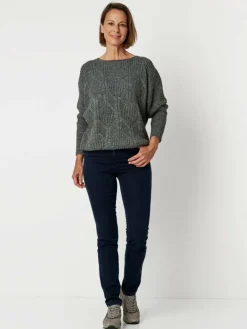 Relaxed Hosen*Damen Hose - Meine beste Freundin blau uni