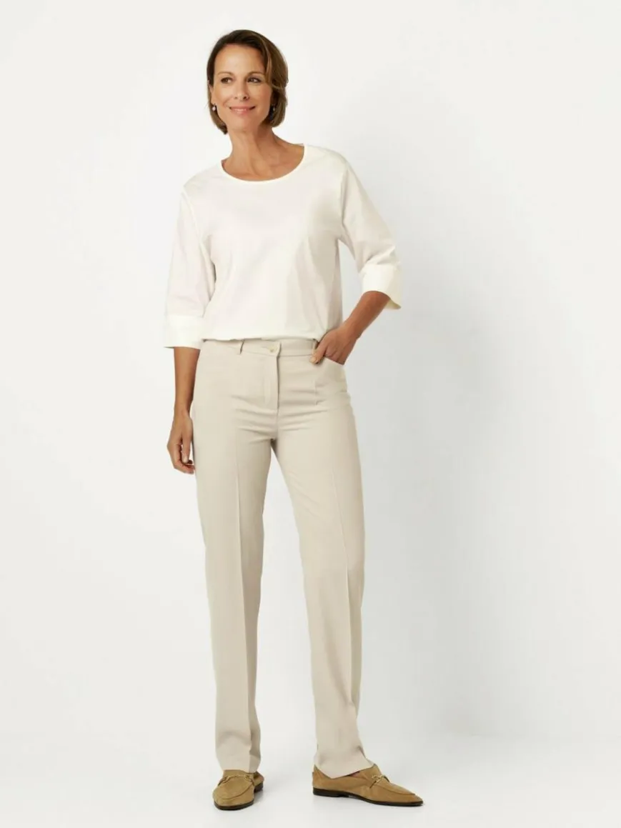 Relaxed Hosen*Damen Hose - Steffi beige uni