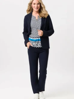 Frank Walder Hosen*Damen Hose MIA marine blau uni