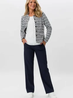 Frank Walder Hosen*Damen Hose MIA marine blau uni