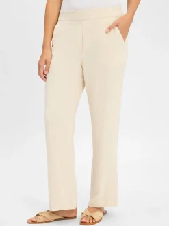 mbyM Hosen*Damen Hose mit Leinen-Anteil - Emmett-M beige meliert