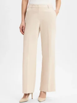 comma Hosen*Damen Hose mit Leinenanteil beige uni