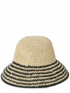 Marie Lund Mützen & Hüte*Damen Hut sand schwarz gestreift