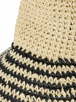 Marie Lund Mützen & Hüte*Damen Hut sand schwarz gestreift