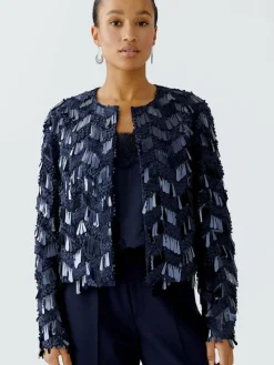 Oui Blazer*Damen Jacke blau uni