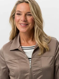 Frank Walder Blazer*Damen Jacke taupe braun uni