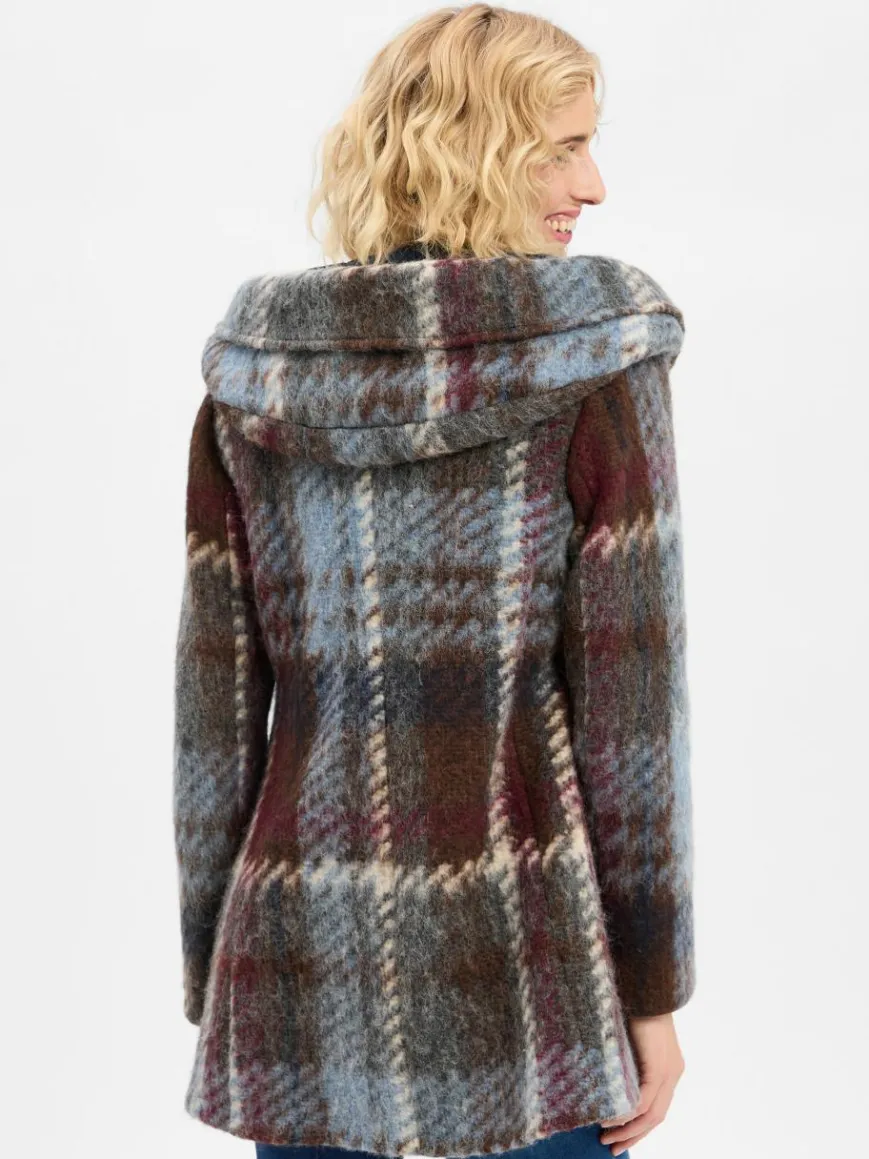 Amber & June Jacken & Westen*Damen Jacke mit Woll-Anteil blau mehrfarbig kariert