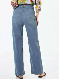 Goldner Jeans*Damen Jeans - Denim Jeans mit weitem Bein hellblau uni